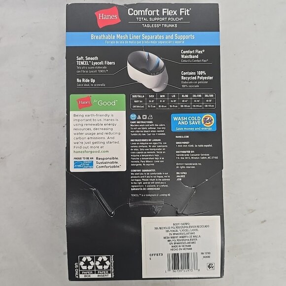 Hanes Comfort Flex Fit Tagless Trunks (3-Pack) – Size S 28-30 - Picture 4 of 6